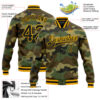 Custom Camo Black-Gold Bomber Full-Snap Varsity Letterman Salute To Service Jacket