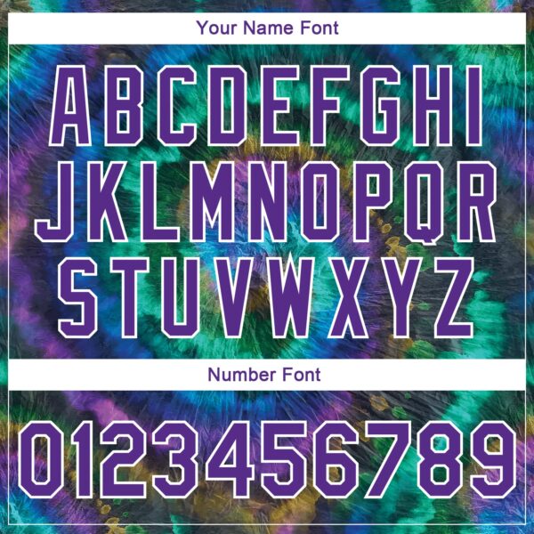 Custom Tie Dye Purple-White Rainbow 3D Bomber Full-Snap Varsity Letterman Jacket