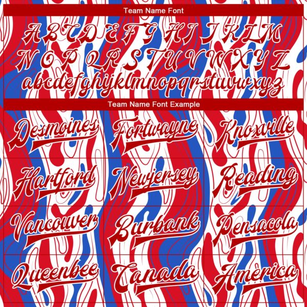 Custom Figure Red-Royal 3D Pattern Design Bomber Full-Snap Varsity Letterman Jacket