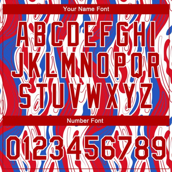 Custom Figure Red-Royal 3D Pattern Design Bomber Full-Snap Varsity Letterman Jacket