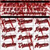 Custom White Red-Black 3D Pattern Design Bomber Full-Snap Varsity Letterman Jacket