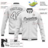 Custom White White-Black Bomber Full-Snap Varsity Letterman Jacket