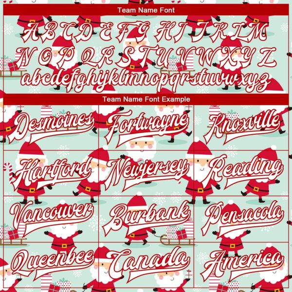 Custom Pea Green White-Red Christmas 3D Bomber Full-Snap Varsity Letterman Jacket