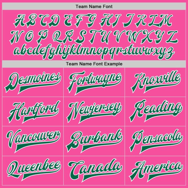 Custom Pink Kelly Green-White Bomber Full-Snap Varsity Letterman Two Tone Jacket