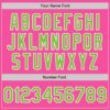 Custom Pink Neon Green-White Bomber Full-Snap Varsity Letterman Jacket