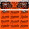 Custom Orange Black Leopard 3D Pattern Design Bomber Full-Snap Varsity Letterman Jacket