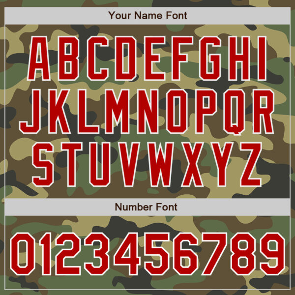 Custom Camo Red-White Bomber Full-Snap Varsity Letterman Salute To Service Jacket