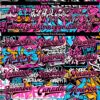 Custom Graffiti Pattern Black Pink Grunge Urban Street Art 3D Bomber Full-Snap Varsity Letterman Jacket