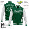 Custom Kelly Green White Bomber Full-Snap Varsity Letterman Two Tone Jacket