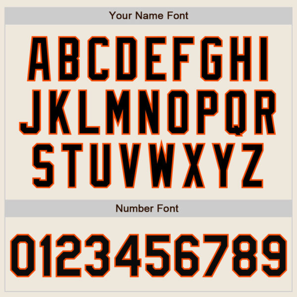 Custom Cream Black-Orange Bomber Full-Snap Varsity Letterman Two Tone Jacket