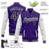 Custom Purple Black-White Bomber Full-Snap Varsity Letterman Two Tone Jacket