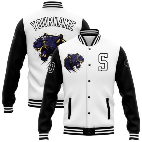 Jacket2655_8c186e42-f3cf-4ac9-85bd-3877be6c8fa6 Custom White Black 3D Pattern Design Bomber Full-Snap Varsity Letterman Jacket