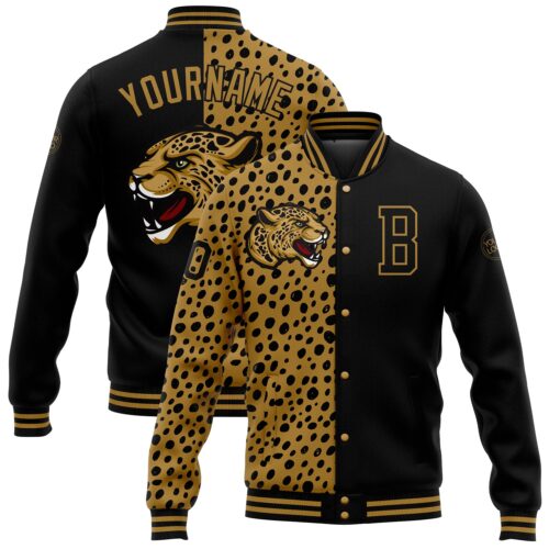 Jacket2661_4221ea73-8e75-45ab-bb03-056e6ca18f04 Custom Black Old Gold Leopard Print 3D Pattern Design Bomber Full-Snap Varsity Letterman Jacket