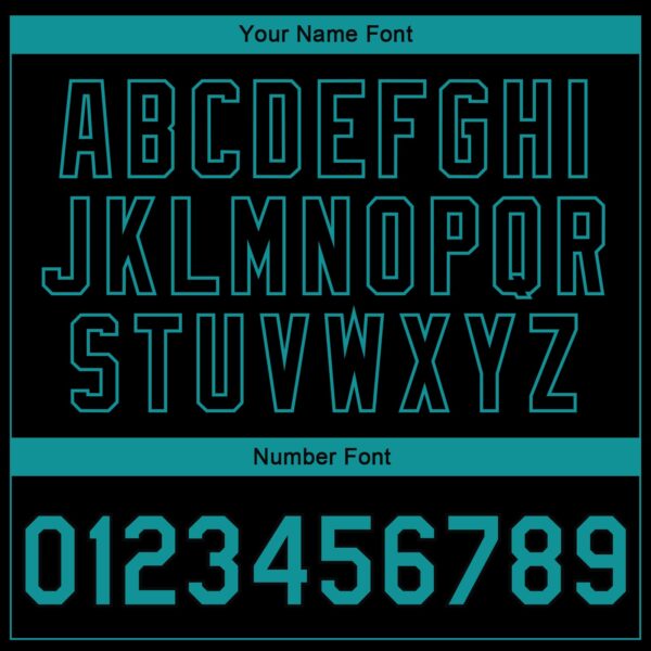 Custom Black Teal 3D Pattern Design Bomber Full-Snap Varsity Letterman Jacket