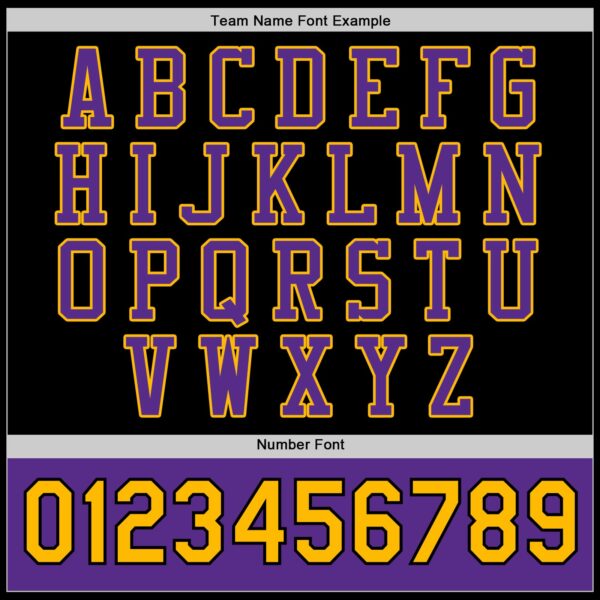 Custom Black Purple-Gold Bomber Full-Snap Varsity Letterman Two Tone Jacket