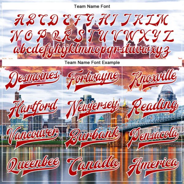 Custom White Red Cincinnati Ohio City Edition 3D Bomber Full-Snap Varsity Letterman Jacket