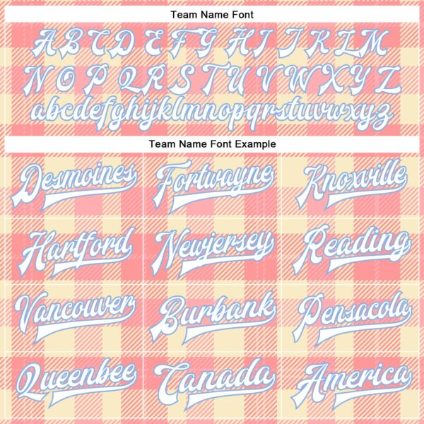 Custom Medium Pink White-Light Blue Classic Western Plaid 3D Pattern Design Bomber Full-Snap Varsity Letterman Jacket