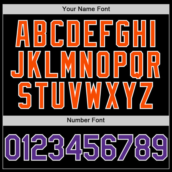 Custom Black Purple-Orange Bomber Full-Snap Varsity Letterman Two Tone Hoodie Jacket