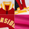 Custom Pink White Bomber Varsity Letterman Zipper Jacket