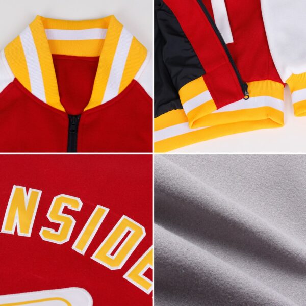 Custom Gray Orange-Black Bomber Varsity Letterman Two Tone Zipper Jacket