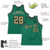 Custom Kelly Green Old Gold-Black Authentic Throwback Basketball Jersey