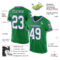 KellyGreen0103-1 Custom Grass Green White-Purple Mesh Authentic Throwback Football Jersey