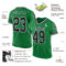 KellyGreen0104-1 Custom Grass Green Black-White Mesh Authentic Throwback Football Jersey