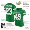 Custom Grass Green White-Gray Mesh Authentic Football Jersey