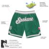 Custom Kelly Green White Pinstripe White-Gray Authentic Basketball Shorts