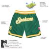 Custom Kelly Green White Pinstripe White-Gold Authentic Basketball Shorts