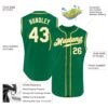 Custom Kelly Green White-Gold Authentic Sleeveless Baseball Jersey