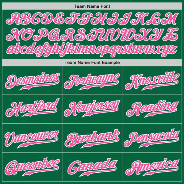 Custom Kelly Green White Pinstripe Pink-White Authentic Baseball Jersey