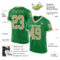 KellyGreen0262-1 Custom Grass Green Old Gold-White Mesh Authentic Throwback Football Jersey