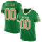 KellyGreen0262 Custom Grass Green Old Gold-White Mesh Authentic Throwback Football Jersey