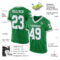 KellyGreen0263-1 Custom Grass Green White-Gray Mesh Authentic Throwback Football Jersey