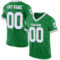KellyGreen0263 Custom Grass Green White-Gray Mesh Authentic Throwback Football Jersey