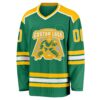 Custom Kelly Green Gold-White Hockey Jersey