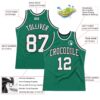 Custom Kelly Green White-Black Authentic Throwback Basketball Jersey