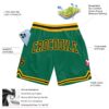 Custom Kelly Green Black-Gold Authentic Throwback Basketball Shorts