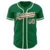 Custom Kelly Green Vintage USA Flag-Cream Authentic Baseball Jersey