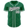 Custom Kelly Green White Pinstripe White Black-Gray Authentic Baseball Jersey