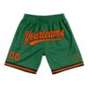 Custom Kelly Green Orange-Black Authentic Throwback Basketball Shorts