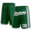 Custom Kelly Green White-Gray Authentic Basketball Shorts