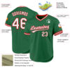 Custom Kelly Green White-Red Authentic Throwback Baseball Jersey