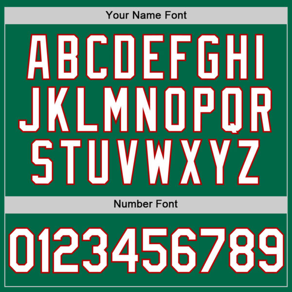 Custom Kelly Green White-Red Authentic Throwback Baseball Jersey