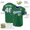 Custom Kelly Green White-Royal Authentic Throwback Baseball Jersey