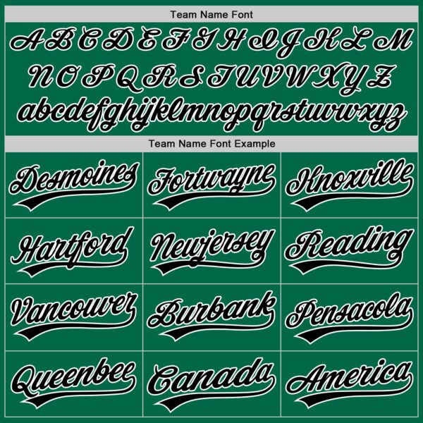 Custom Kelly Green Black-White Authentic Throwback Baseball Jersey