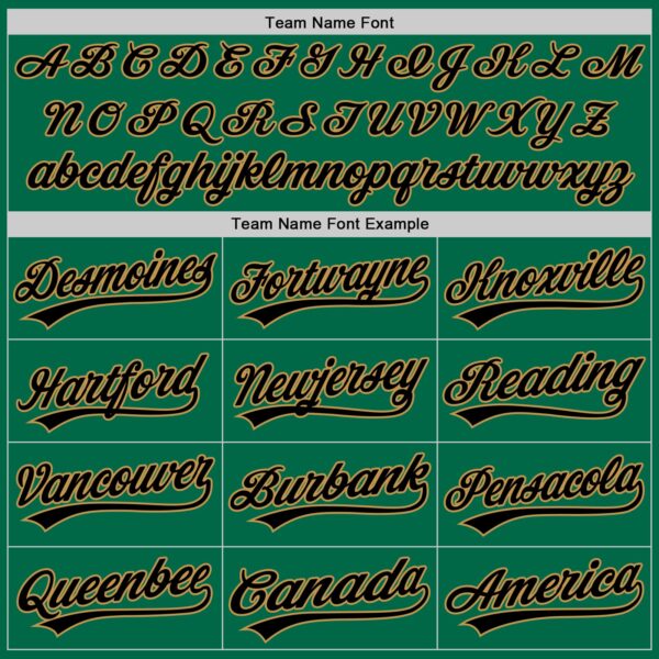 Custom Kelly Green Black-Old Gold Authentic Throwback Baseball Jersey