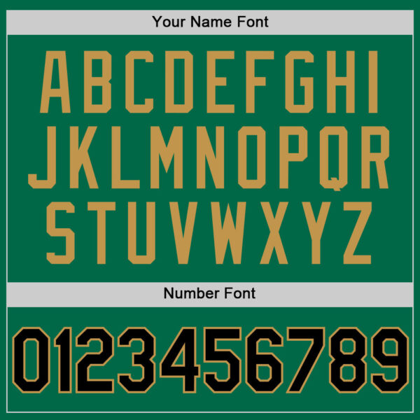 Custom Kelly Green Black-Old Gold Authentic Throwback Baseball Jersey