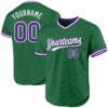 Custom Kelly Green Purple-White Authentic Throwback Baseball Jersey